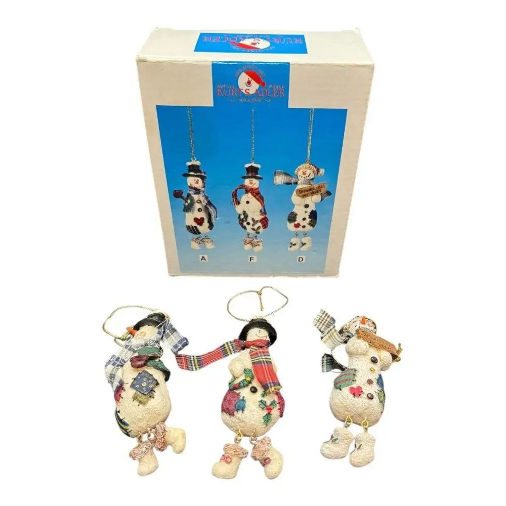 Kurt S. Adler 3 Piece Dangle Legs Snowman Ornament Set